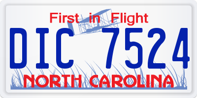NC license plate DIC7524
