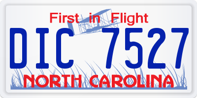 NC license plate DIC7527