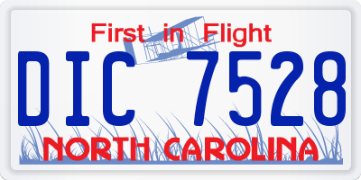 NC license plate DIC7528