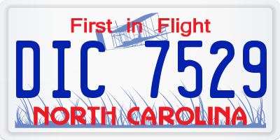 NC license plate DIC7529