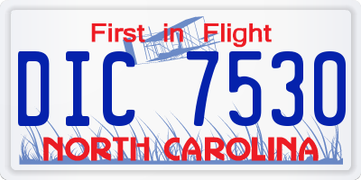 NC license plate DIC7530