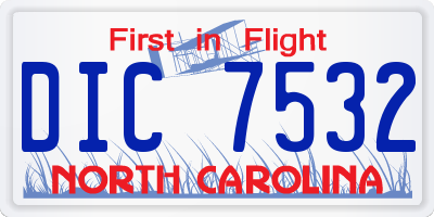 NC license plate DIC7532