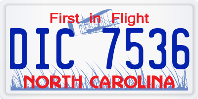 NC license plate DIC7536