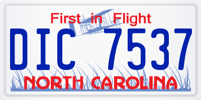 NC license plate DIC7537
