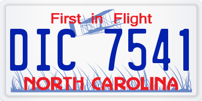 NC license plate DIC7541