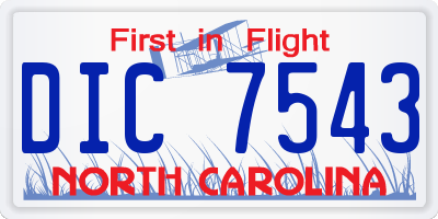 NC license plate DIC7543