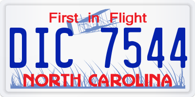 NC license plate DIC7544