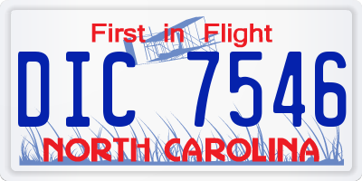 NC license plate DIC7546