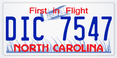 NC license plate DIC7547