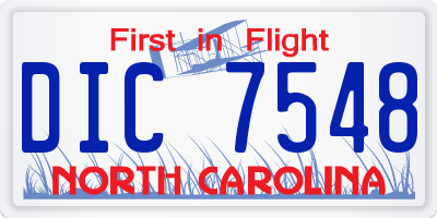 NC license plate DIC7548