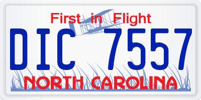 NC license plate DIC7557