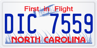 NC license plate DIC7559
