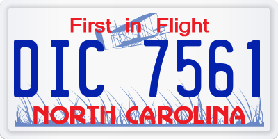NC license plate DIC7561
