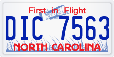 NC license plate DIC7563