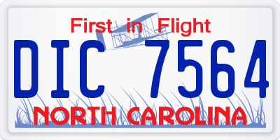 NC license plate DIC7564