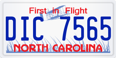 NC license plate DIC7565