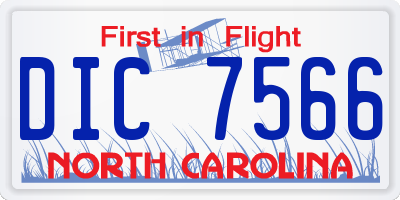 NC license plate DIC7566