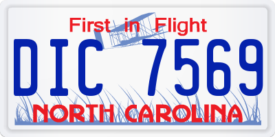 NC license plate DIC7569