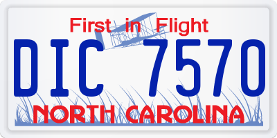 NC license plate DIC7570