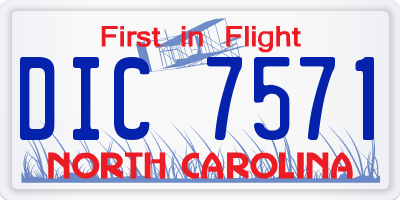 NC license plate DIC7571
