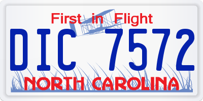 NC license plate DIC7572