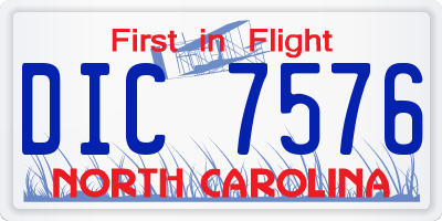 NC license plate DIC7576