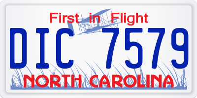NC license plate DIC7579