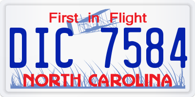NC license plate DIC7584