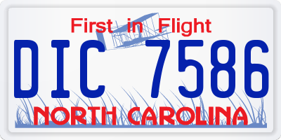 NC license plate DIC7586