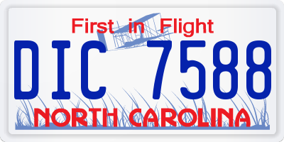 NC license plate DIC7588