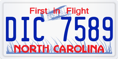 NC license plate DIC7589