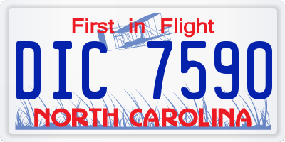 NC license plate DIC7590