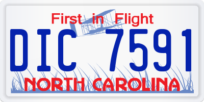 NC license plate DIC7591