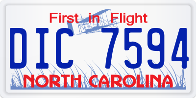 NC license plate DIC7594