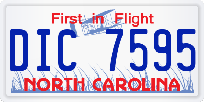 NC license plate DIC7595
