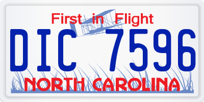NC license plate DIC7596