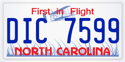 NC license plate DIC7599
