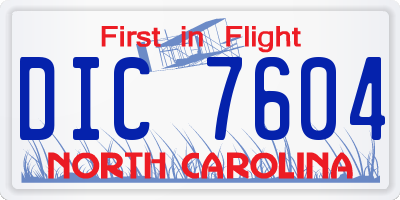 NC license plate DIC7604