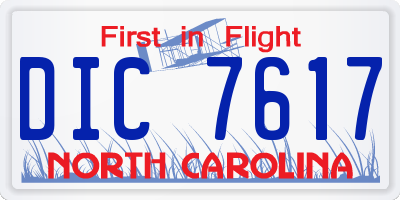 NC license plate DIC7617