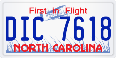 NC license plate DIC7618