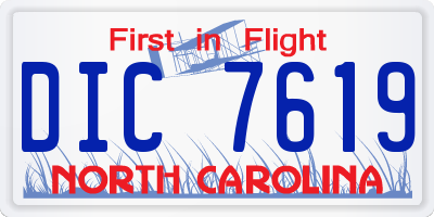 NC license plate DIC7619