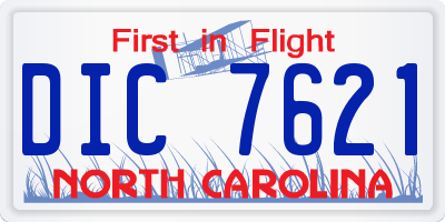NC license plate DIC7621