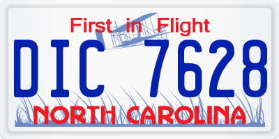 NC license plate DIC7628