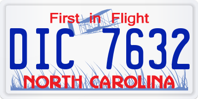 NC license plate DIC7632