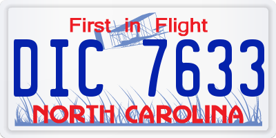 NC license plate DIC7633