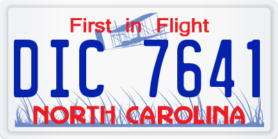 NC license plate DIC7641
