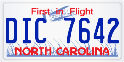 NC license plate DIC7642