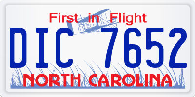 NC license plate DIC7652