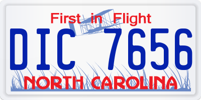 NC license plate DIC7656