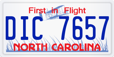 NC license plate DIC7657
